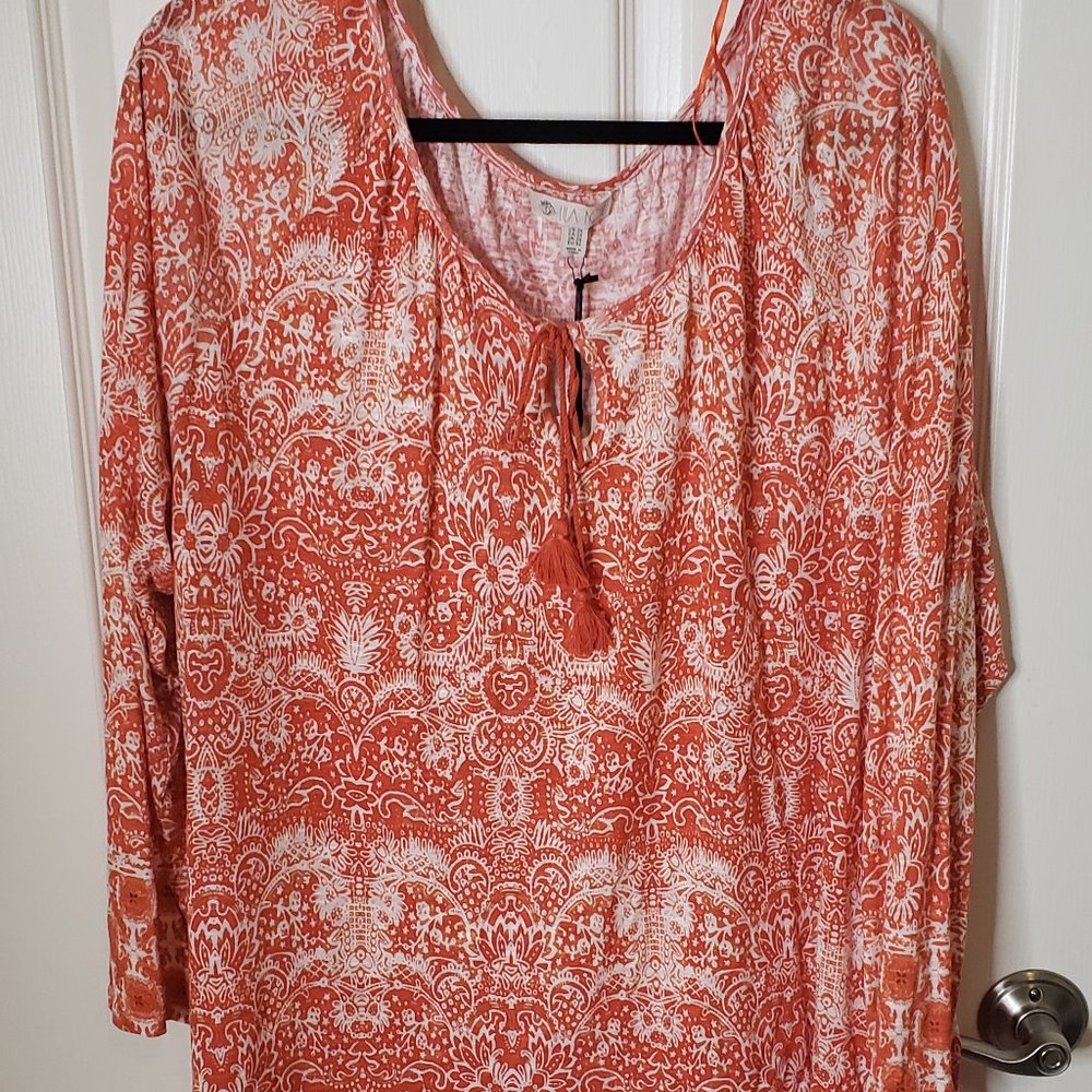 Lila Rose Bohemian lightweight top 3/4 sleeves 3X